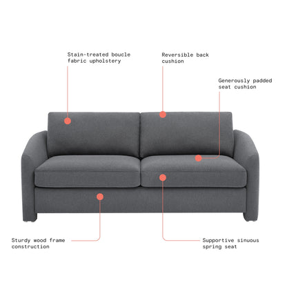 Beautiful Drew 72.2" Sofa by Drew Barrymore for Adults, Striped Linen
