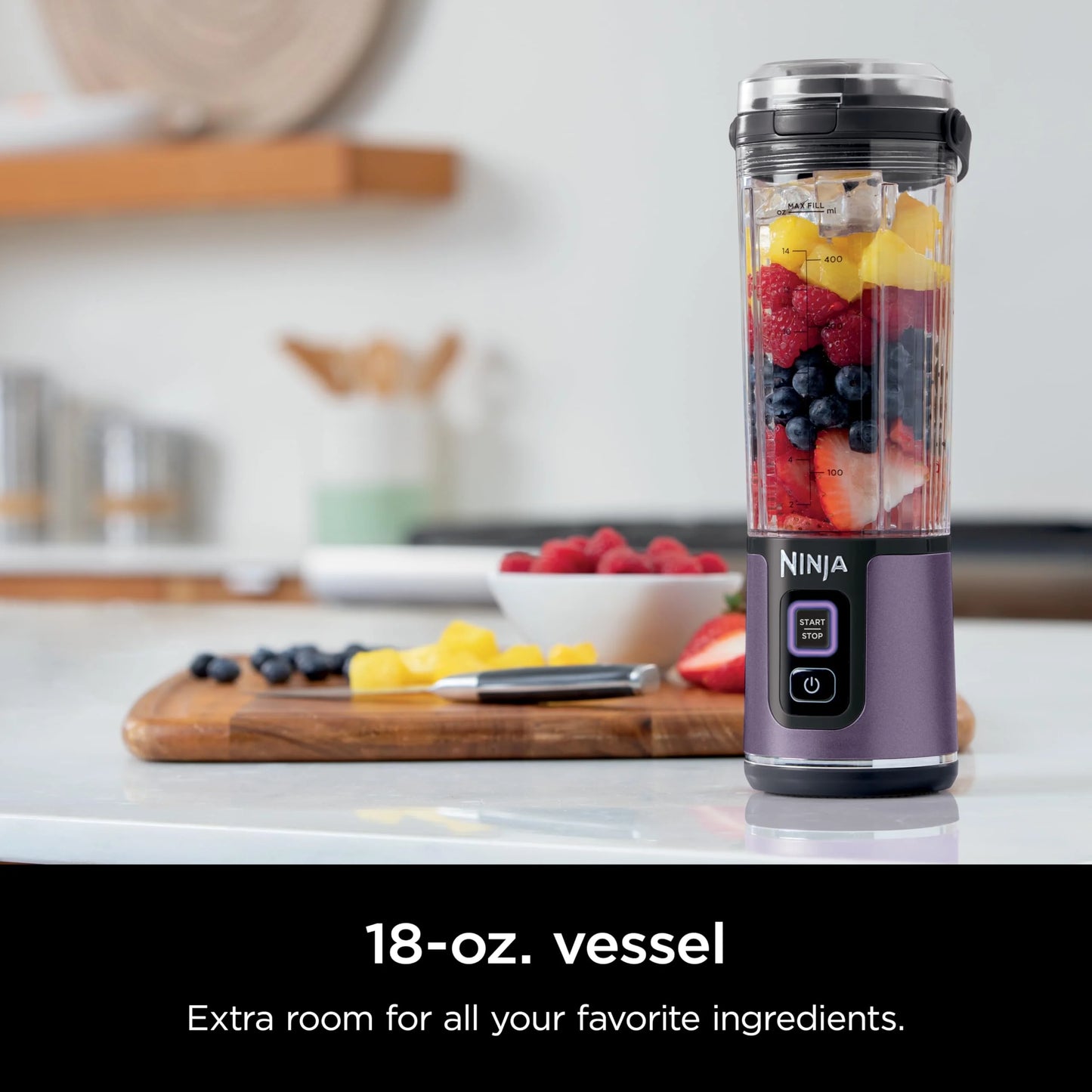 Ninja Blast Portable Blender, Cordless, 18oz. Vessel, Personal Blender for Shakes & Smoothies, BPA Free, Leakproof Lid & Sip Spout, USB-C Rechargeable, Dishwasher Safe Parts, Metallic Purple,