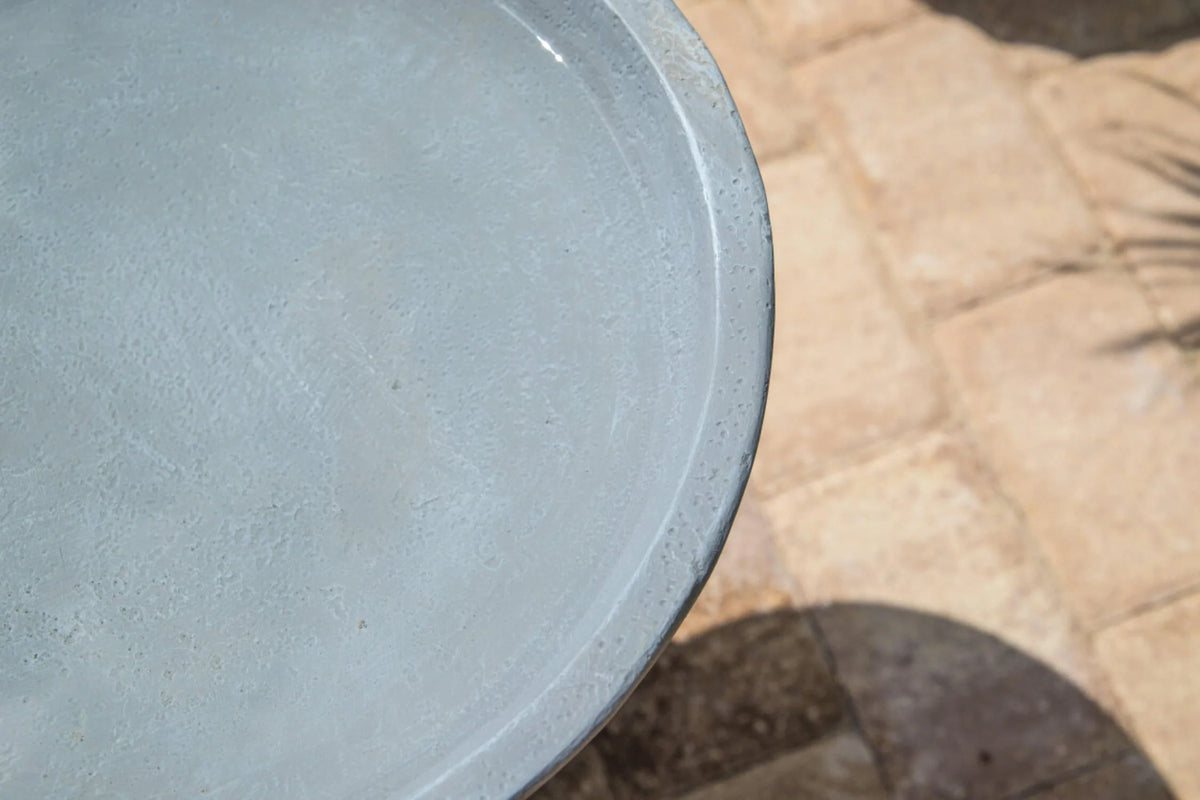 Pedestal Outdoor Bird Bath with Gray Finish