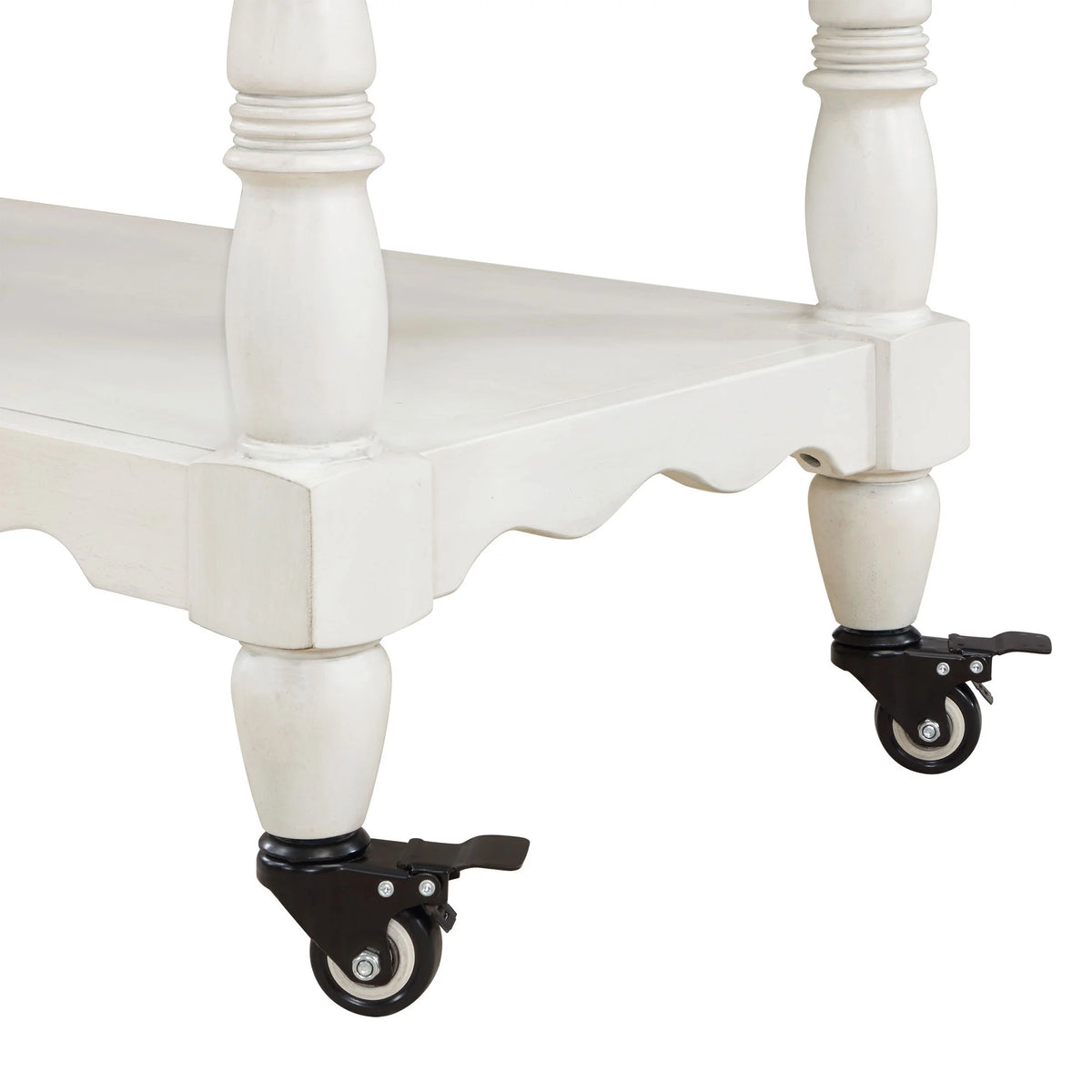 The Pioneer Woman Two-Tone Kitchen Cart Made With Solid Wood Frame, White