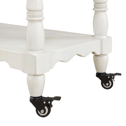 The Pioneer Woman Two-Tone Kitchen Cart Made With Solid Wood Frame, White