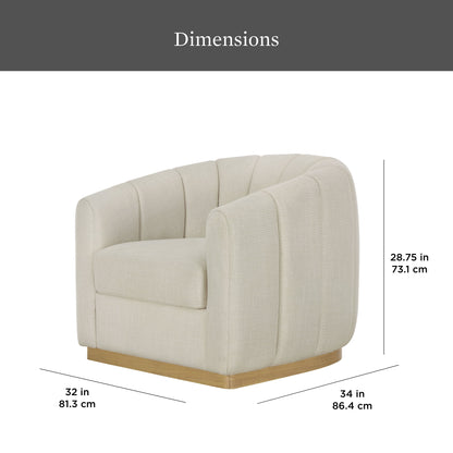 Better Homes & Gardens Lillian Accent Swivel Chair, Cream Linen