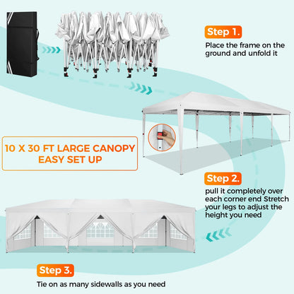 SANOPY 10'x10' EZ Pop Up Canopy Tent Outdoor Party Instant Shelter Portable Folding Beach Canopy with 4 Sandbag & Carrying Bag, Black