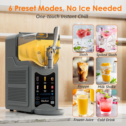 Bluebow Slushie Machine for Home, 88oz Vessel Slush Maker with 6 Presets, No Ice Needed, Frozen Drink Maker for Smoothie, Frappe, Milkshakes and More