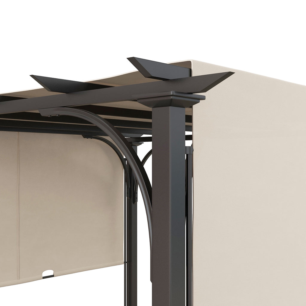 Outsunny 10' x 10' Steel Patio Pergola with Canopy Beige