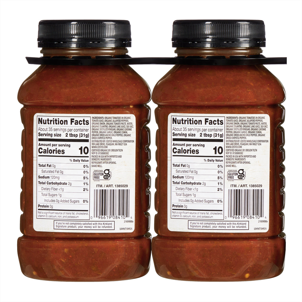 Kirkland Signature, Organic Salsa, Medium, 38 oz, 2-Count
