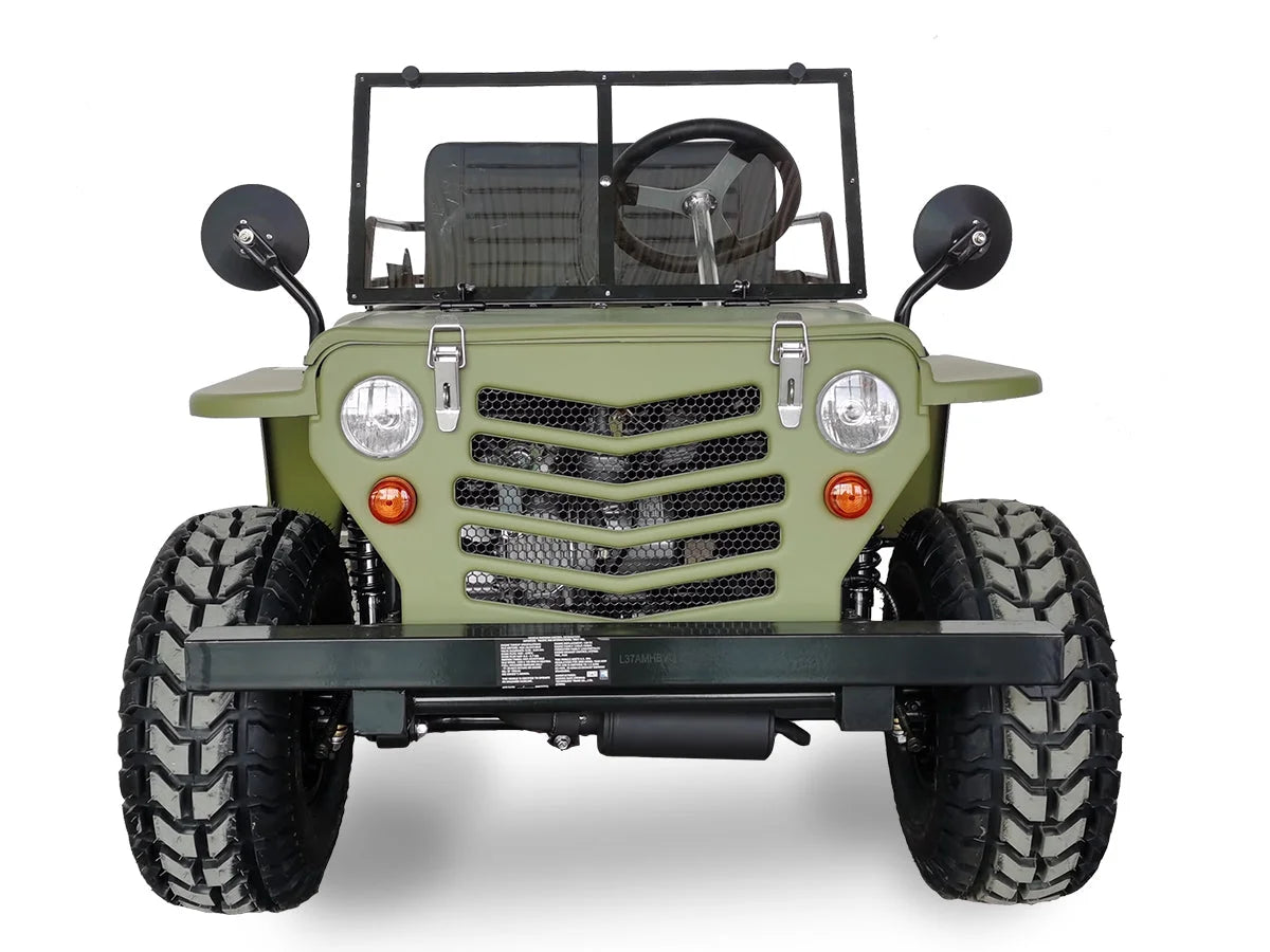 SYX MOTO 125cc Go Kart 4-Wheeler, 3-Speed + Reverse, Electric/Kick Start, 35 MPH Max Speed for Teens & Adults, Matte Green