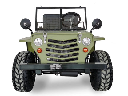 SYX MOTO 125cc Go Kart 4-Wheeler, 3-Speed + Reverse, Electric/Kick Start, 35 MPH Max Speed for Teens & Adults, Matte Green