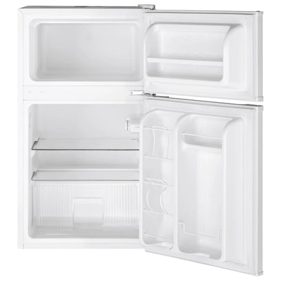 GE Appliances 3.1 Cu. Ft. Freestanding Double Door Compact Refrigerator, Steel