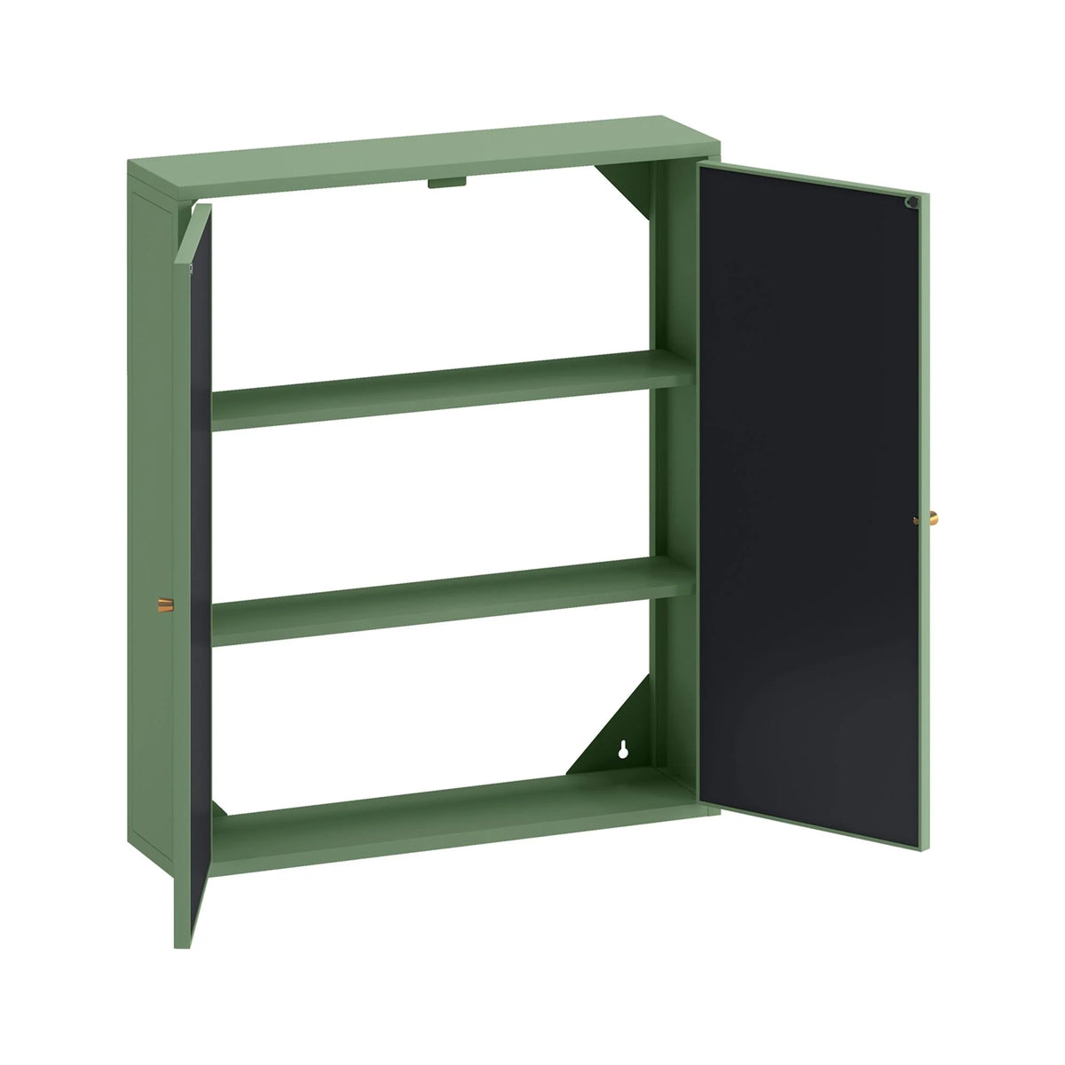 27.56"Modern Wall Cabinet with Glass Doors, Bathroom Cabinet with Featuring Three-tier Storage for Entryway Living Room, Bathroom or Dining Room, Mint Green