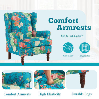 EROMMY Upholstered Accent Chair, Floral Print Fabric Armchair