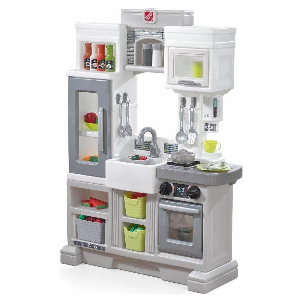 Step2 Downtown Delights Plastic Play Kitchen with 24 Piece Play Set
