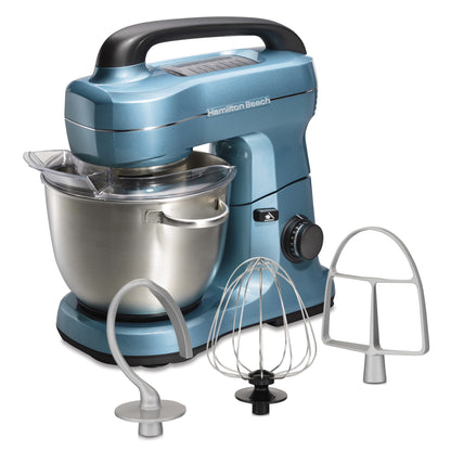 Hamilton Beach 4 Quart Stand Mixer for Kitchen, 7 Speeds, Tilt-Head, Dough Hook, Whisk & Flat Beater, Black