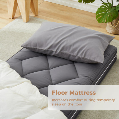 Jamdok 4Inch Floor Mattress,3-Layer Structure,Narrow Twin Size Gel Memory Foam,Removable Pillow Top Cover,Roll up Cot Mattress Topper,Portable Sleep Mat(75X30X4��)