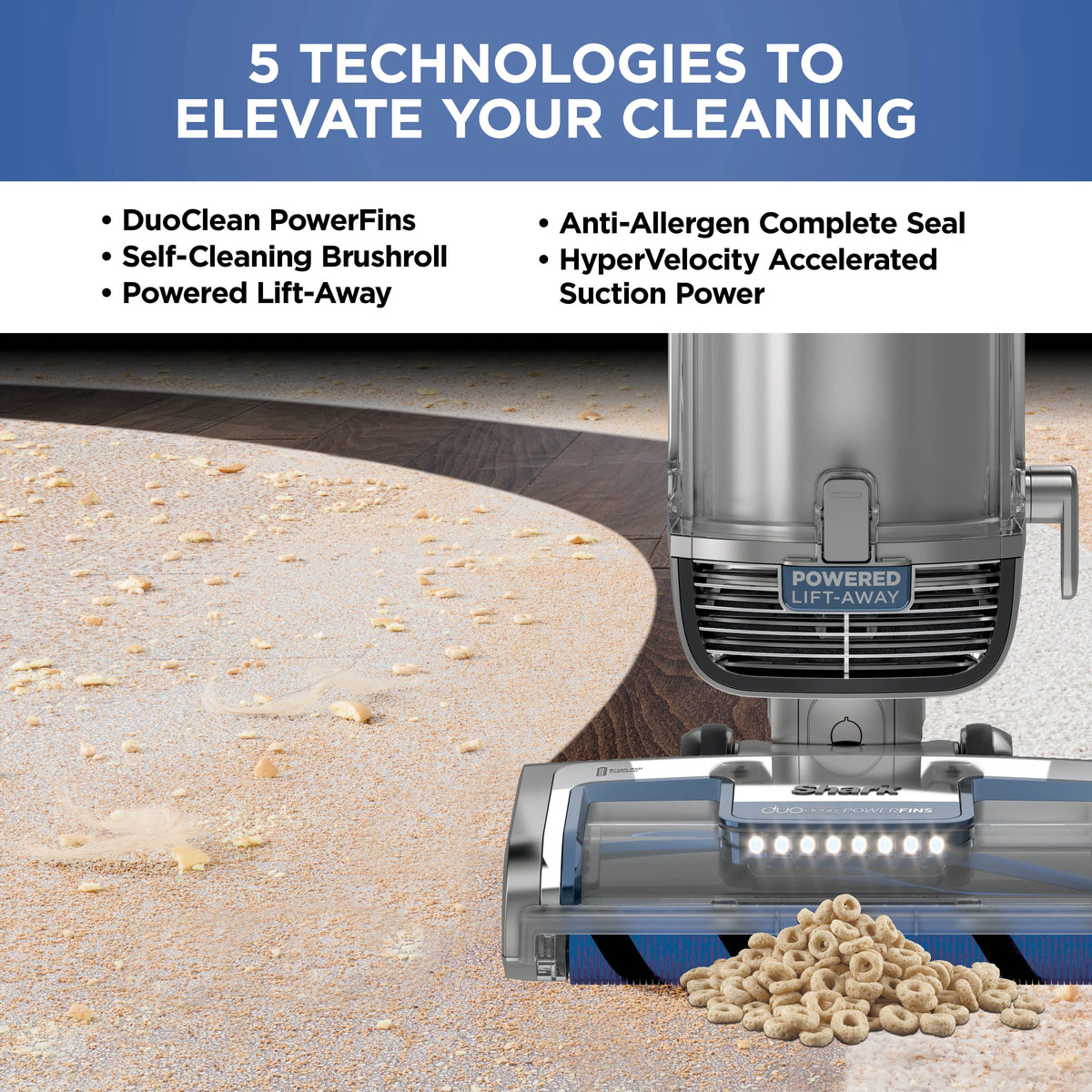 Shark? Vertex DuoClean? PowerFin Upright Vacuum Powered Lift-Away?, Self-Cleaning Brushroll, AZ2000