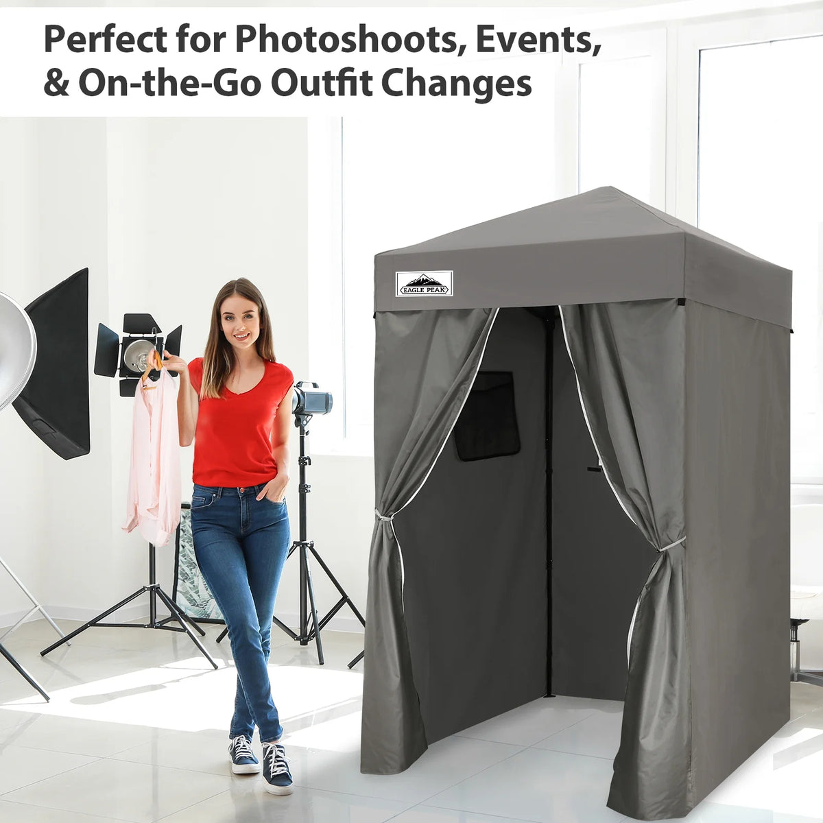 EAGLE PEAK Flex Ultra Compact 4 ft x 4 ft Pop-up Changing Room Canopy, Portable Privacy Cabana