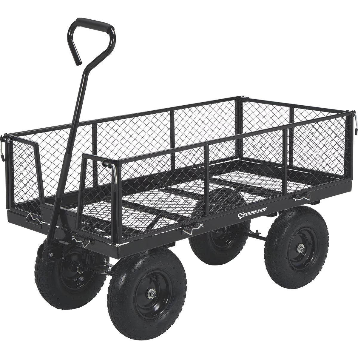 Strongway Garden Wagon, Side Panels Fold or Detach, 1400-Lb. Capacity, 50in. x 24in. x 26in.