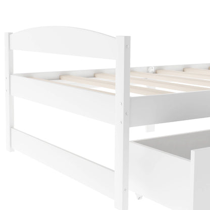 Euroco Twin Size Wooden Daybed with 2 Storage Drawers for Kids Bedroom, Gray