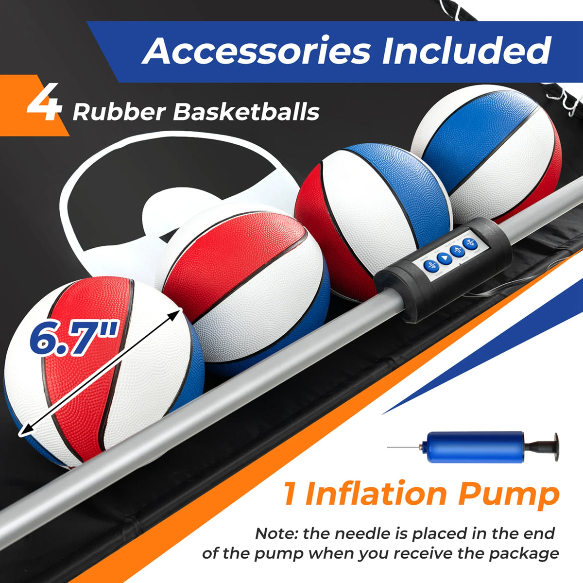 Costway Dual Shot Basketball Arcade Game with 8 Game Modes Electronic Scoring Blue
