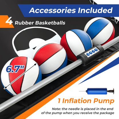Costway Dual Shot Basketball Arcade Game with 8 Game Modes Electronic Scoring Blue