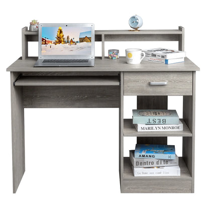 Ktaxon Computer Desk Home Office Workstation Laptop Table Drawer Shelf Furniture White