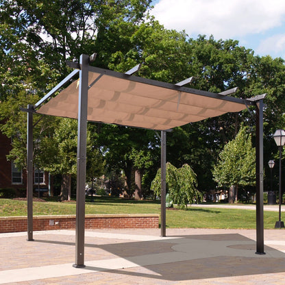 Outsunny 10' x 10' Pergola with Retractable Shade Canopy, Aluminum, Gray