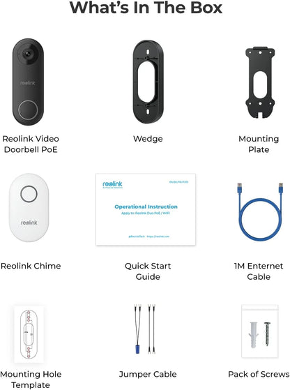 Reolink 2K 5MP Video Doorbell Camera 5G Wifi Security Home Doorbell Chime, Person &Package Detection