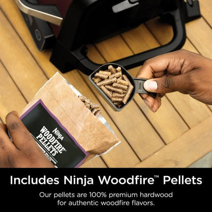Ninja OG701 Woodfire Outdoor Grill & Smoker 7-in-1 Master Grill BBQ Smoker and Air Fryer with Woodfire Technology