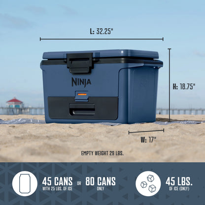 Ninja FrostVault 50qt Hard Cooler with Dry Zone, Gray, FB151GY