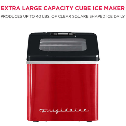 Frigidaire 40lbs. Countertop Clear Square Ice Maker - Stainless Steel