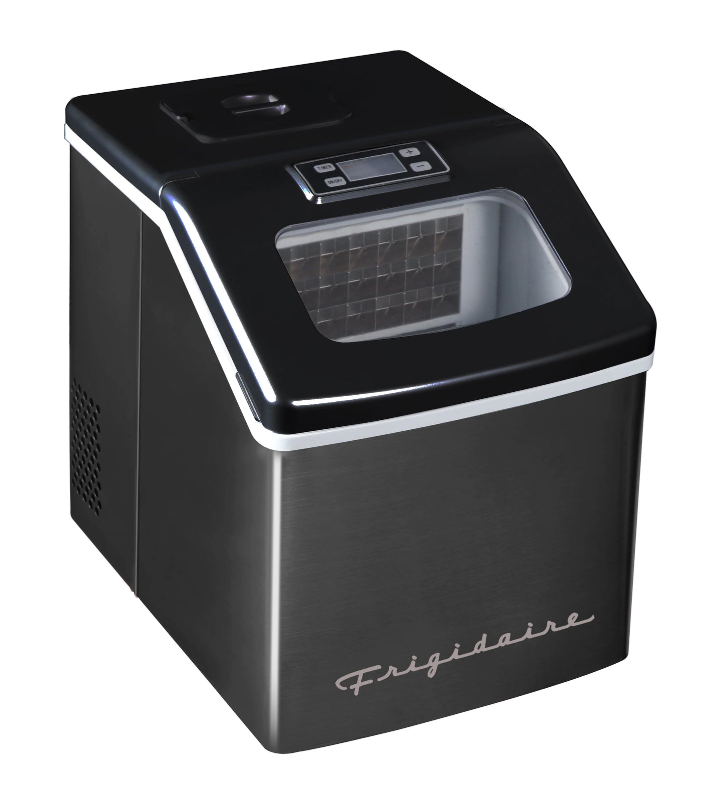 Frigidaire 40lbs. Countertop Clear Square Ice Maker - Stainless Steel
