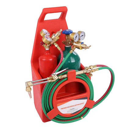 Oxy Acetylene Torch Kit Trendix Welding and Cutting Torch Set with Gauges & Hose for Metal Working, Includes 2 Tanks, 12-feet Hose Length