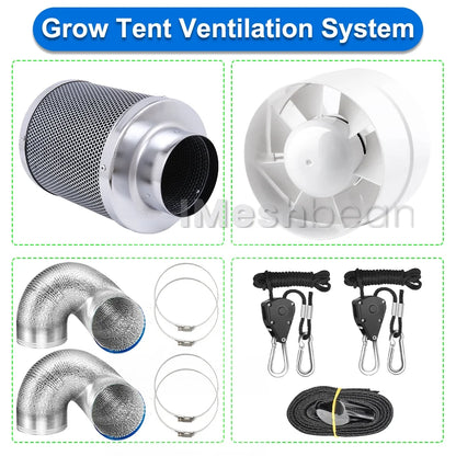 Vanleno Upgraded 48"x 24"x 80" Complete Grow Tent Kit, Full Spectrum LED Grow Light
