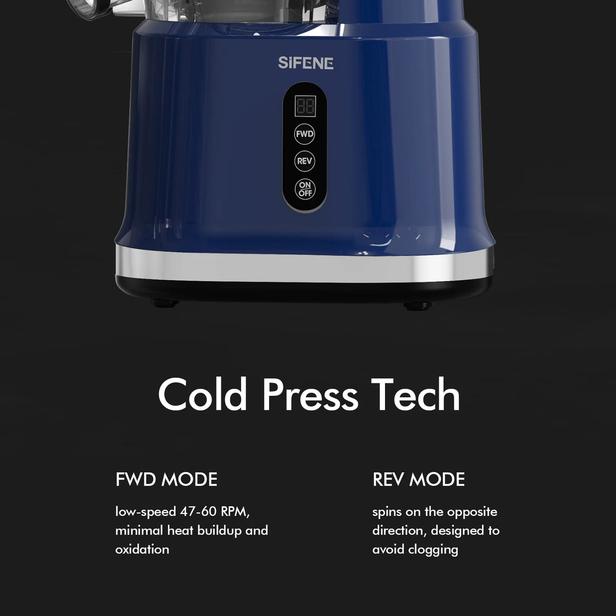 SIFENE 200W Cold Press Juicer Machine for Fruits and Vegetables, Masticating Juice Maker with 83mm Wide Chute, High Yield, Easy Clean, Gray