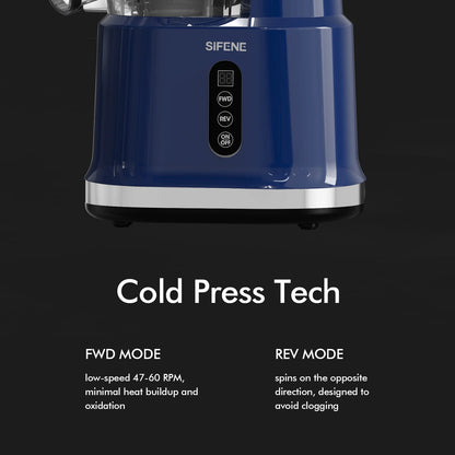SIFENE 200W Cold Press Juicer Machine for Fruits and Vegetables, Masticating Juice Maker with 83mm Wide Chute, High Yield, Easy Clean, Gray