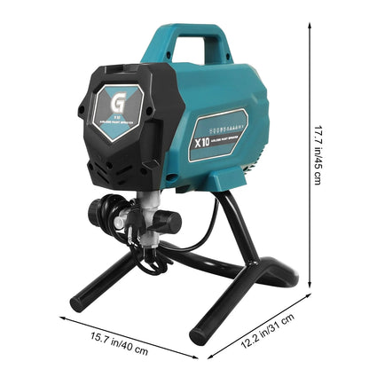 X10 Airless Paint Sprayer, Electric Paint Machine with Extension Pole and Cleaning Kits, 3300 PSI 750W, 0.32GPM Stand Paint Sprayer for DIY Painting Projects Home Interior & House Exterior