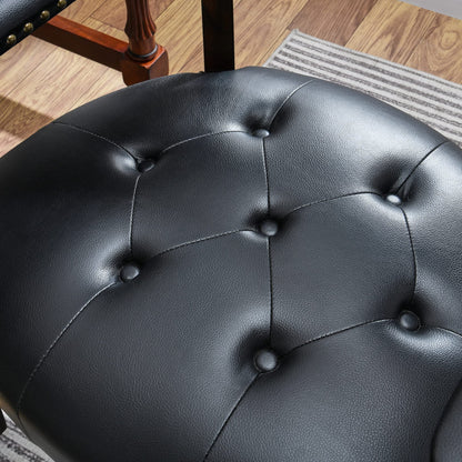 Dining Chair with Casters, Captain's Chairs with Rollers Dinette Sets Poker Chairs with Wheels Kitchen Table Rolling Chairs High Back Chair On Caster(Black 318BK)