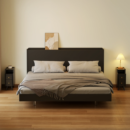 Small Nightstand,Solid Wood Nightstand with Drawers, Walnut Bedside Table for Bedroom