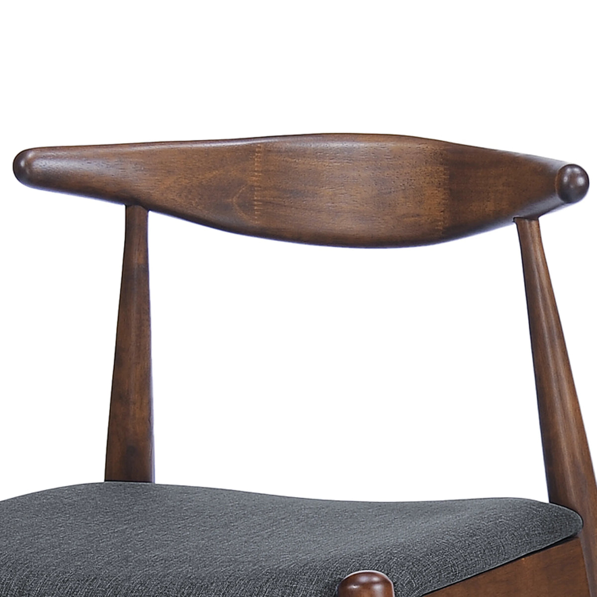 GDF Studio Virgil Mid Century Modern Fabric Upholstered Dining Chairs, Set of 2, Charcoal and Walnut