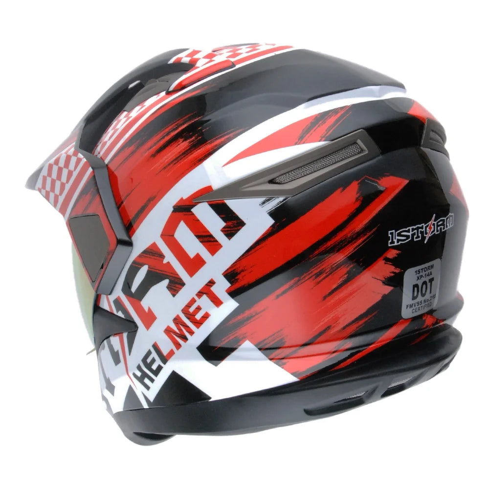 1Storm Dual Sport Helmet Motorcycle HGXP14A Full Face Motocross Off Road Bike + Motorcycle Bluetooth Headset: Matt Black