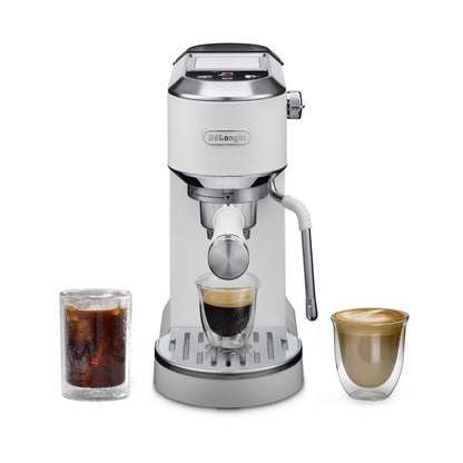 De’Longhi Dedica Duo Espresso Machine, Compact Size with Built in Frother for Latte Art, Brew Espresso, Cold Brew, Lattes & More, Stainless Steel