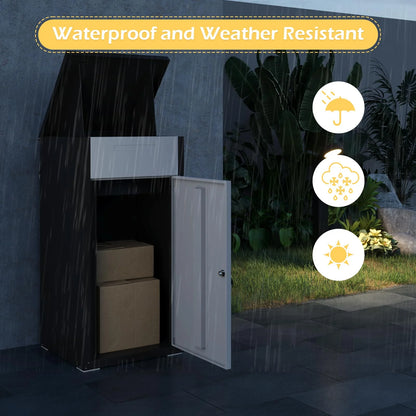 AECOJOY Package Delivery Boxes for Outside Parcel Drop Box Outdoor Storage Box Wall Mounted Express Mail Package Delivery Box 17" x 16" x 38.3" Black