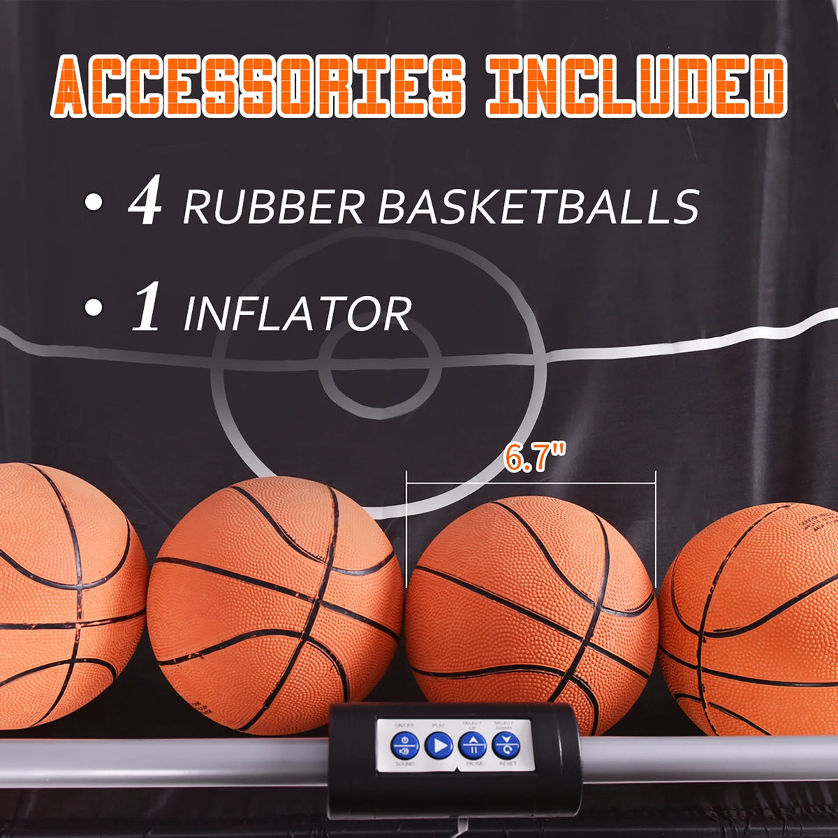 Costway Dual LED Electronic Shot Basketball Arcade Game with 8 Game Modes 4 Balls Foldable Grey