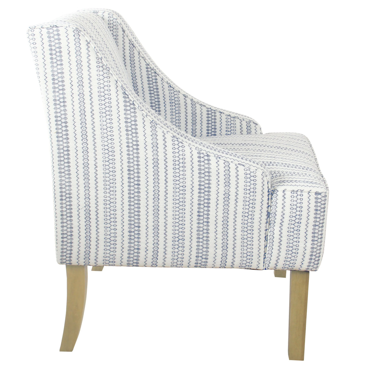 HomePop Classic Swoop Accent Chair - Blue and White Damask