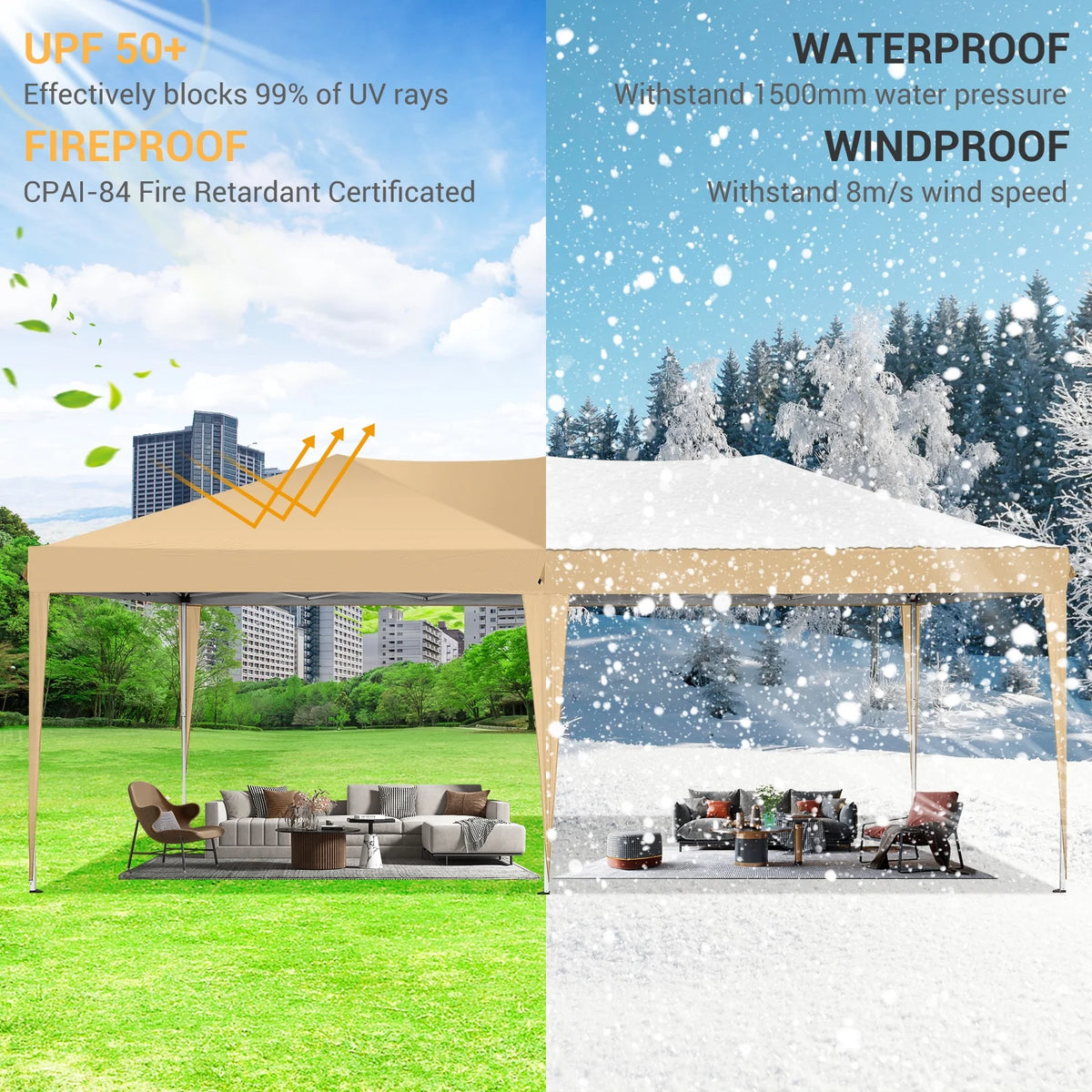 SANOPY 10'x10' EZ Pop Up Canopy Tent Outdoor Party Instant Shelter Portable Folding Beach Canopy with 4 Sandbag & Carrying Bag, Black