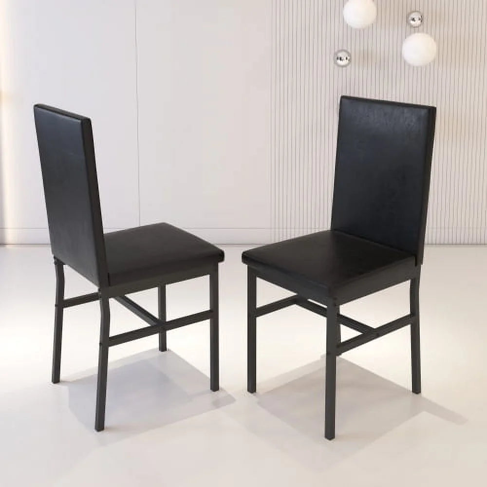 5 Piece Dining Set, Modern Dining Table and Chairs Set for 4, Counter Height Bar Table Set, Modern Pub Table with 4 Velvet Fabric Cushioned Stools, Faux Marble Dining Table & Stools Set, D9297