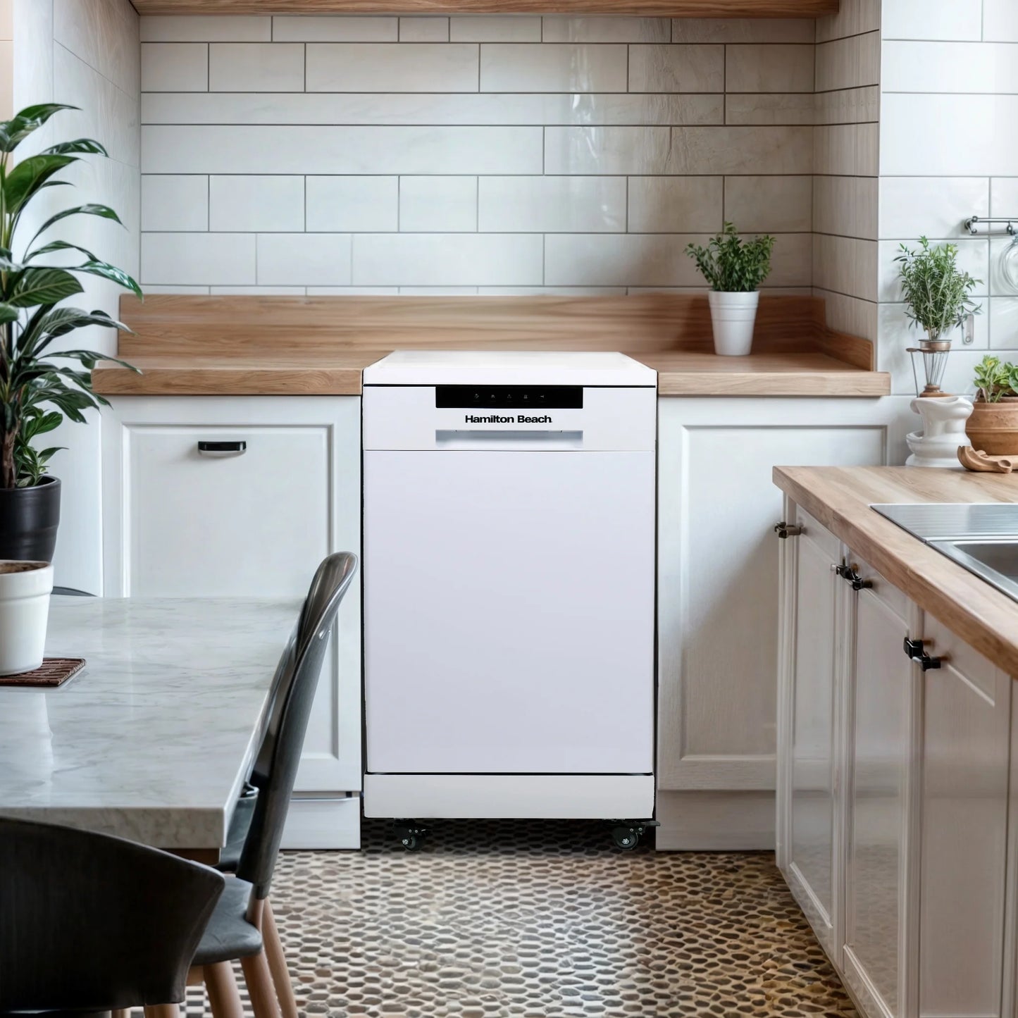 Hamilton Beach 18" Portable Dishwasher in White