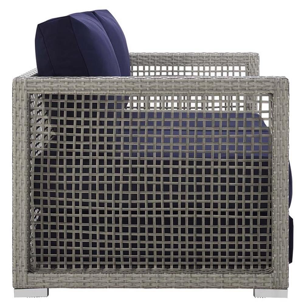 Afuera Living Wicker Patio Loveseat in Gray