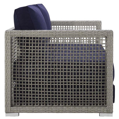 Afuera Living Wicker Patio Loveseat in Gray