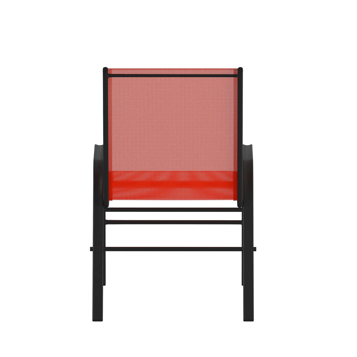 Emma + Oliver 4 Pack Gray Outdoor Stack Chair with Flex Comfort Material - Patio Stack Chair